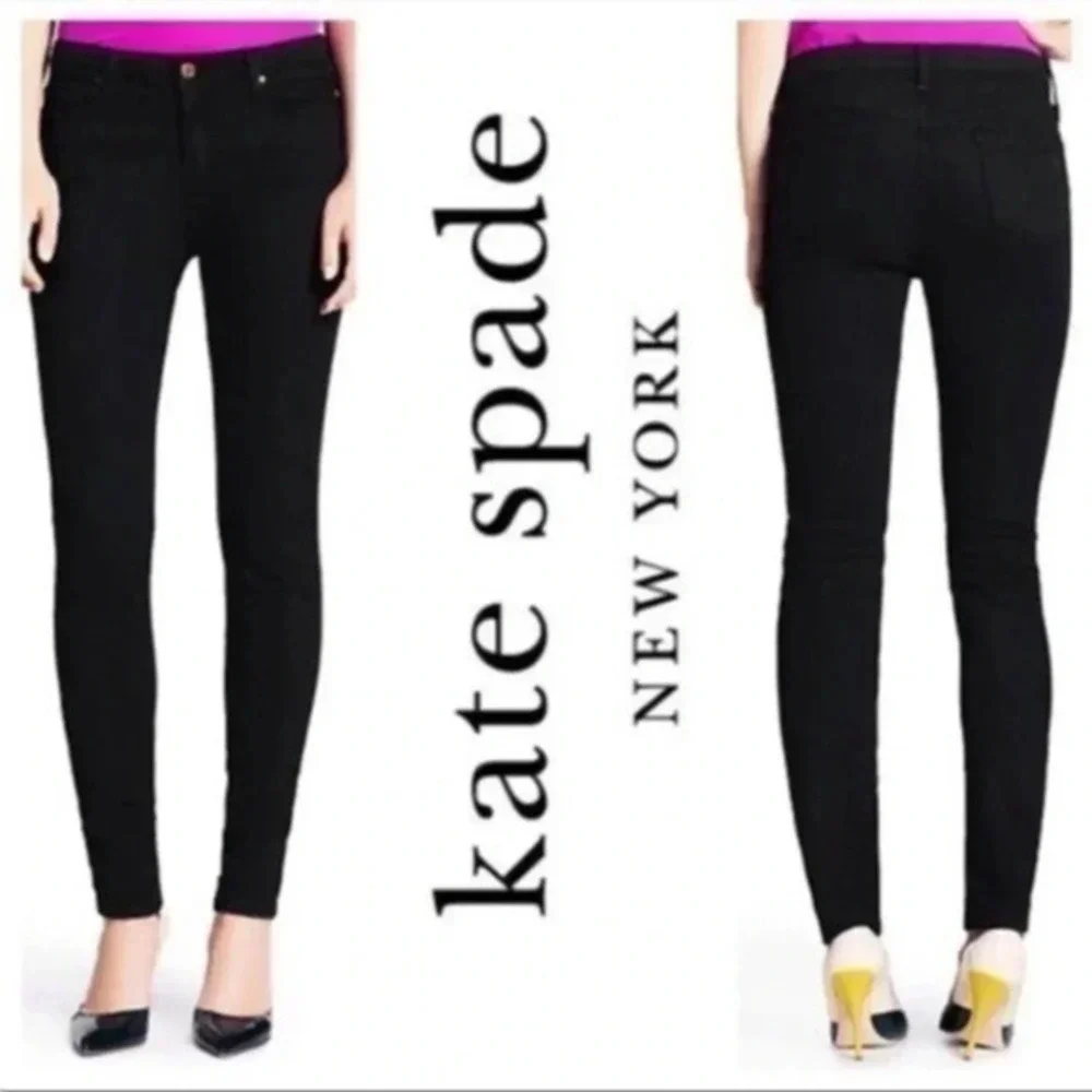 Kate Spade Play Hooky -Broome Street black skinny mid rise jeans size27 EUC